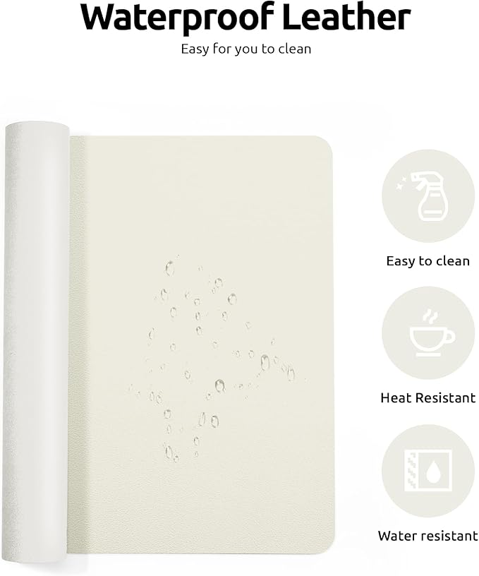 YSAGi Leather Desk Pad Protector, Office Desk Mat, Large Mouse Pad, Non-Slip PU - Image 4