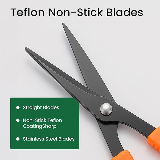 GROWNEER 1 Packs Trimming Scissors Teflon Coated Non Stick Blades Pruning - Image 3