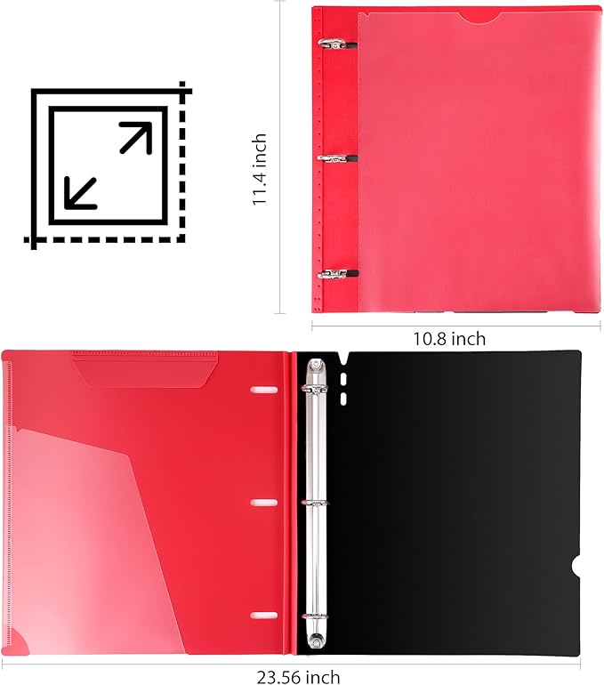 WOT I 1 Inch Telescoping 3 Ring Binder 4 Pack, Expandable Flexible Binder - Image 7