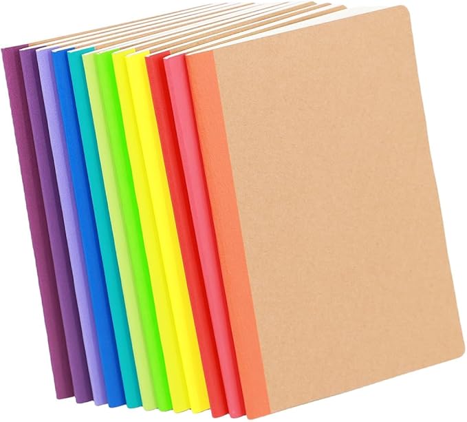 Zegrox 24 Pack A5 Kraft Notebooks, 60 Lined Pages Travel Journal Bulk, Soft by Zegrox