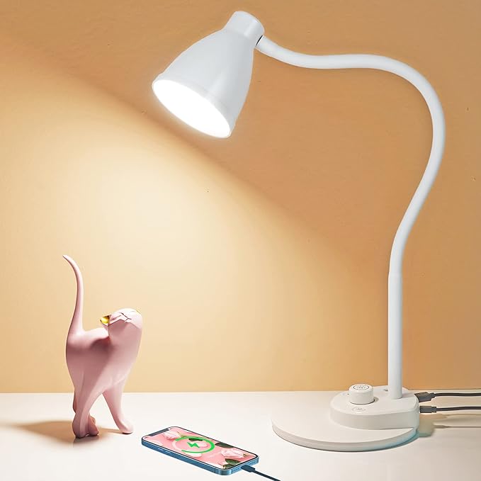 BOHON LED Desk Lamp with USB Charging Port, 3 Color Modes Dimmable Reading Lamp by BOHON