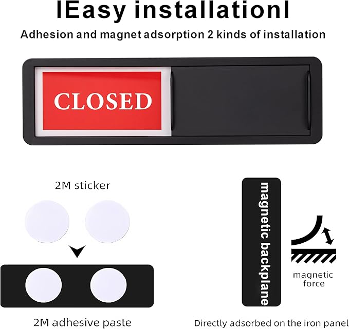 Open Closed Door Sign, Sliding Reversible Door Indicator Sign - Image 3