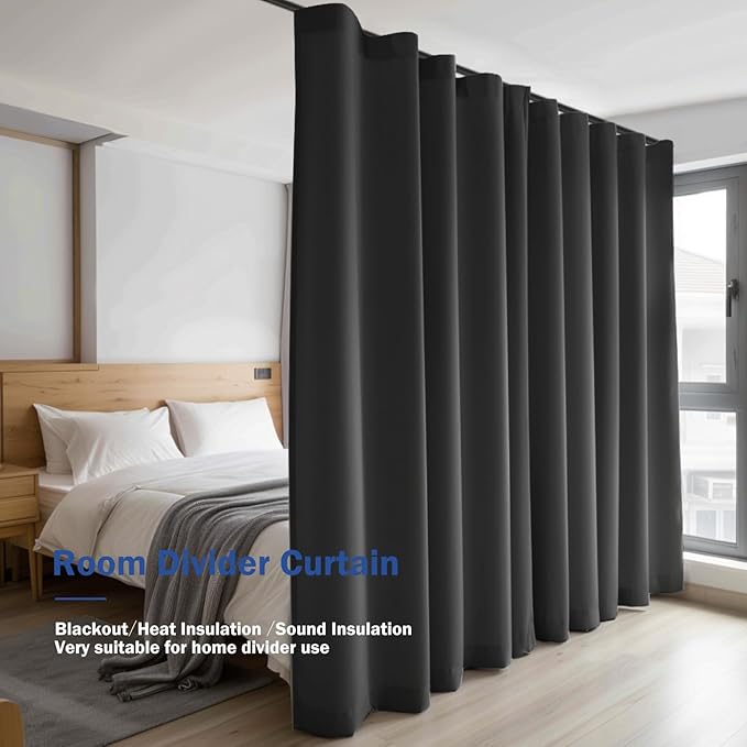 Cbsroro Room Divider Blackout Curtain Track Curtains Wall Dividers Panels Screen - Image 7