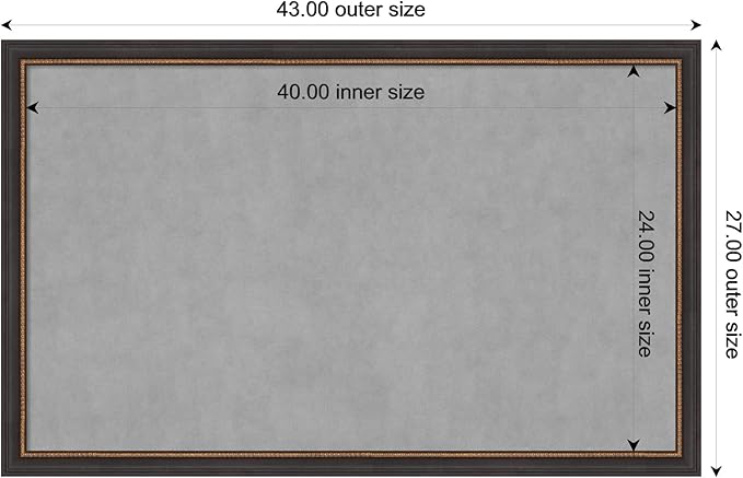 Amanti Art Black Framed Magnetic Board 27x43 Large Vision Board - Image 3