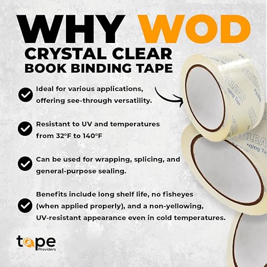 WOD CST22CC Crystal Clear See-Through Packing Tape – 1.5 inch x 110 yds. - Image 2