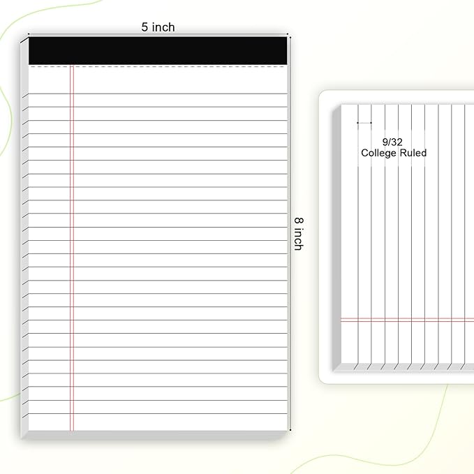 AILZFEI 12pcs Small Note Pad 5x8 College Ruled White Legal Pads Paper Notepads - Image 2