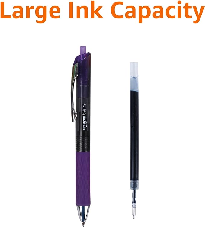 Amazon Basics Gel Pens Fine Point Smooth Writing Pens, Retractable, 12 Pack - Image 5