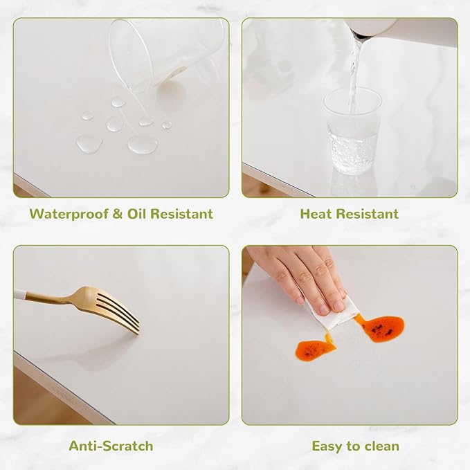 Eisdroma 44 x 84 Inch Clear Table Cover Protector, 1.5mm Plastic Table Cover - Image 4