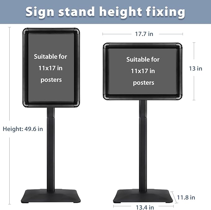 STANDNEE Poster Stand Holder Pedestal Floor Standing Sign Holder 11"x 17" - Image 4