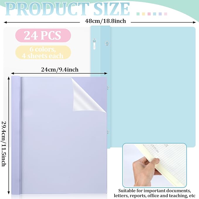 24 PCS Pastel Plastic Report Covers - Image 2