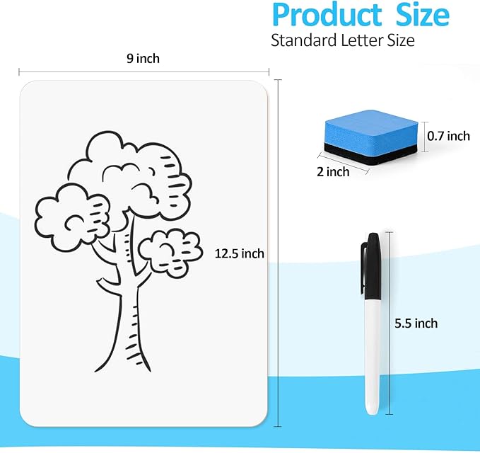 Dry Erase LapBoards, PANDRI 12 Pack Double Sided 12.5 x 9 Inch Whiteboards - Image 2