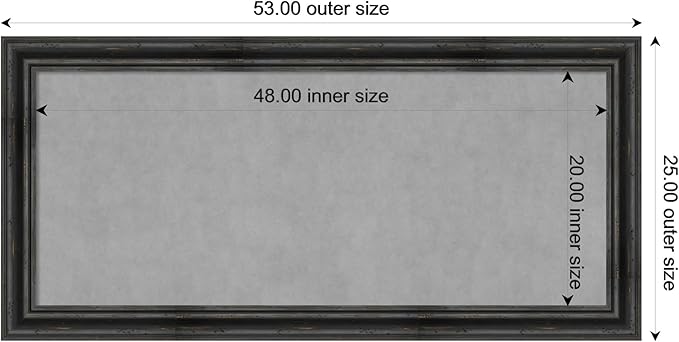 Amanti Art Black Framed Magnetic Board 25x53 Oversize Vision Board - Image 3
