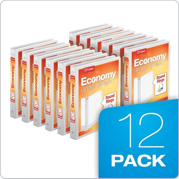 Cardinal Economy 3-Ring Binders, Round Rings, Holds 225 Sheets, Carton of 12 - Image 6