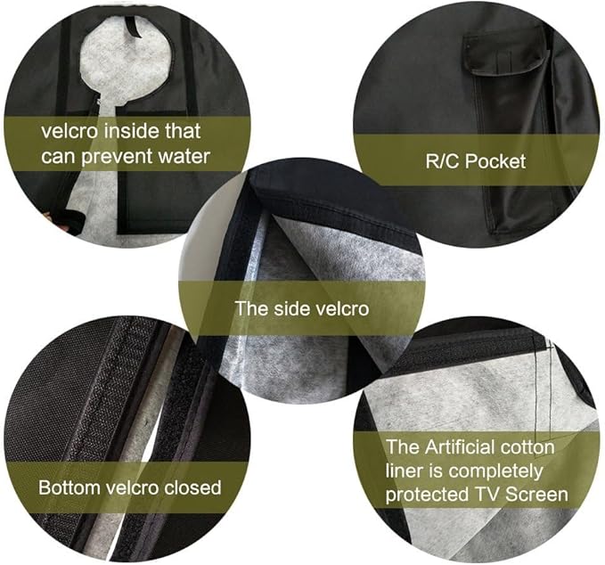BroilPro Accessories Outdoor 55" TV Set Cover, Scratch Resistant Liner Protect - Image 6