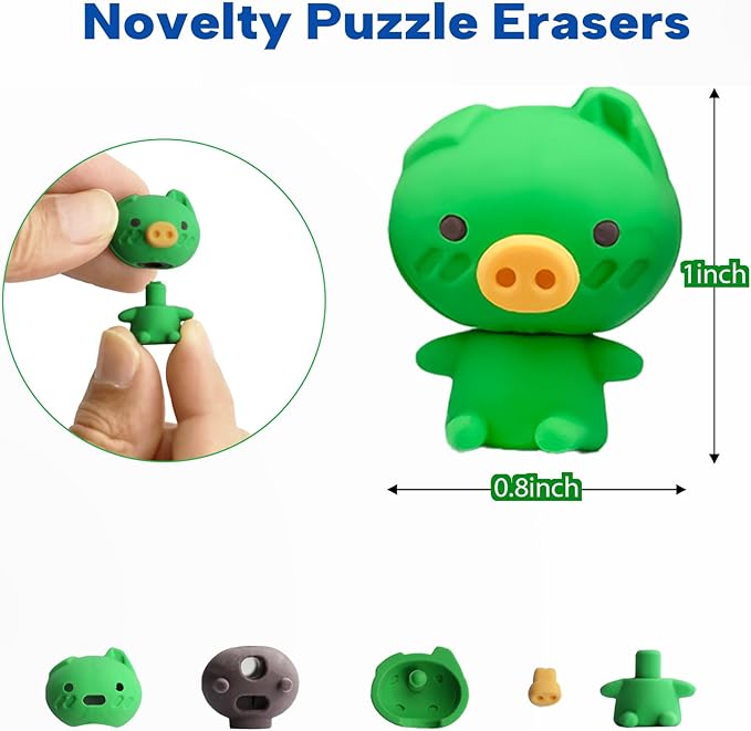Gomimeor 35 Pcs Animal Erasers for Kids, Pencil Erasers Bulk, Cute Animal - Image 6