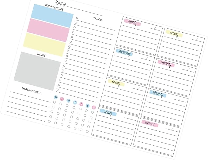 JAMIEKA 52Color Weekly Tearable Planners Pad by Unknown