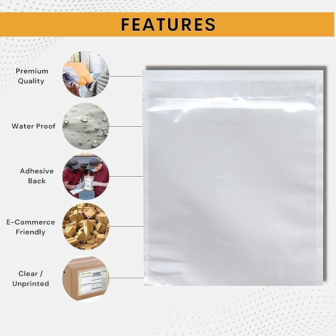 300 Pack 6"x9" Shipping Label Sleeves – Clear Self-Adhesive Packing Slip Pouches - Image 5