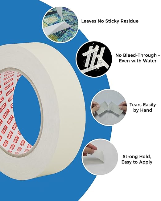 SWRT Masking Tape, 2 Inch Wide × 55 Yards – Strong Adhesive, Easy Tear - Image 5