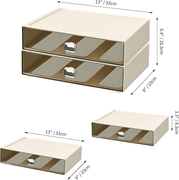 OSteed Spacious Desktop Storage Box, 1 Large Storage Drawer, Stackable Office - Image 3