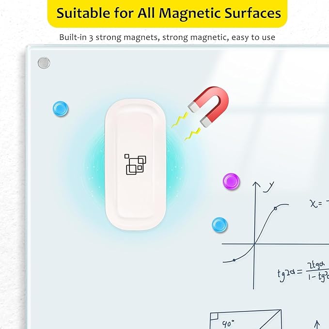 maxtek Magnetic Dry Erase Eraser, Glass Board Erasers, 4 Pack, Glass Board - Image 3