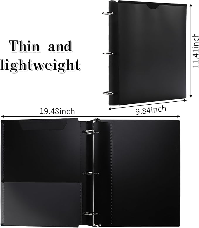 Tashkummy 360° Pivotable 3 Ring Binder, Upgraded Foldable Binders 1 inch 6 Pack - Image 2