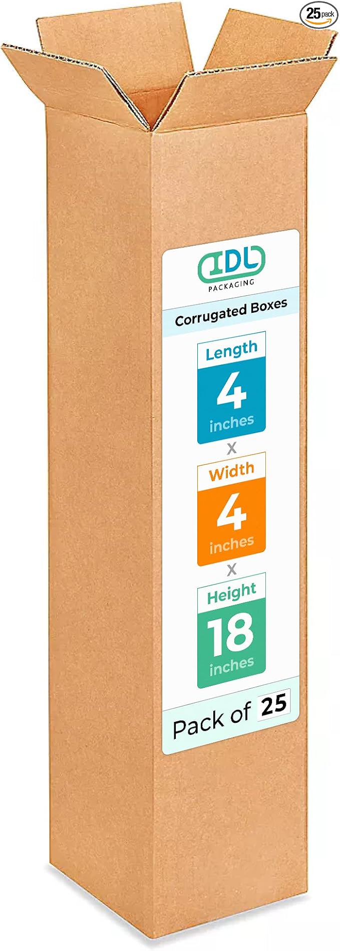 Tall Moving & Shipping Boxes 4"L x 4"W x 18"H by IDLPackaging