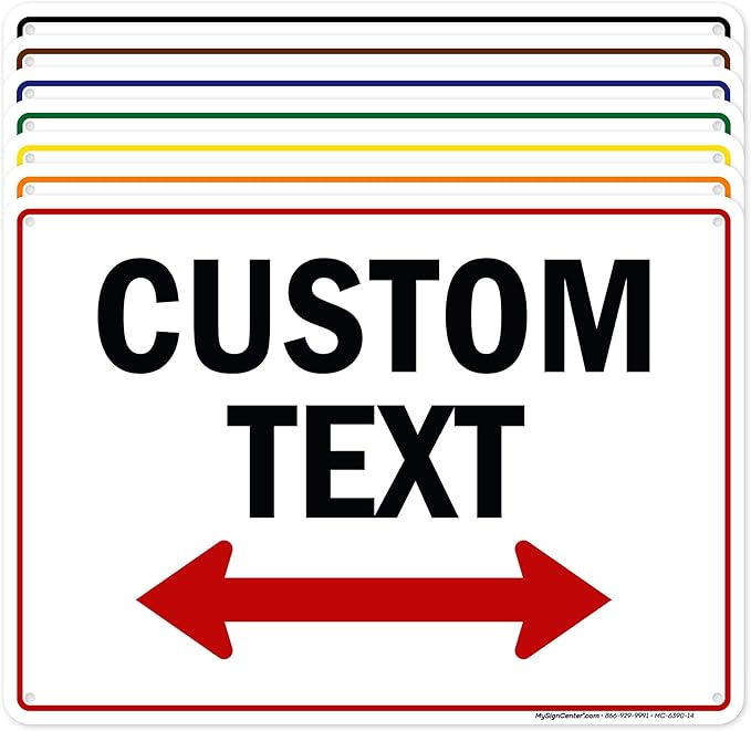 Custom Arrow, Custom Directional Sign, Two Way Arrow, 10x14 Inches, Rust Free by MySignCenter