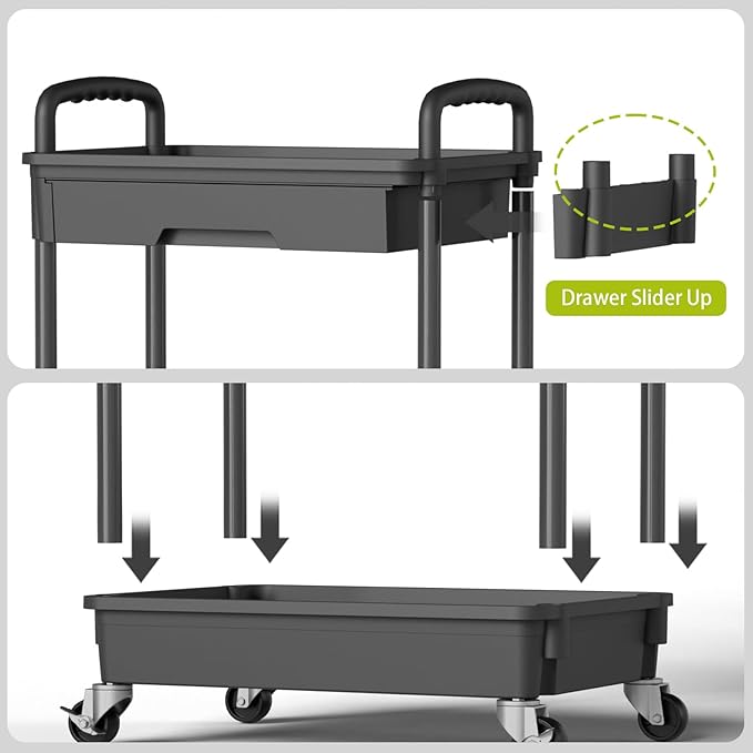 Sorgion 5 Tier Rolling Cart Organizer, Bathroom Cart Organizers - Image 5