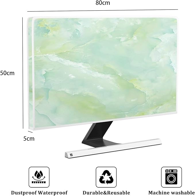 Baocicco Sage Green Marble Waterproof 32 Inch Anti-Static Dustproof LCD/LED/HD - Image 2