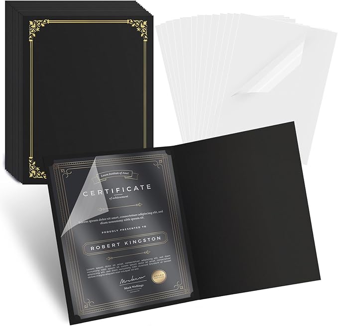 30 Pcs Certificate Holders 8.5 x 11 Additional 30 Pcs Plastic Film, Diploma by Unknown