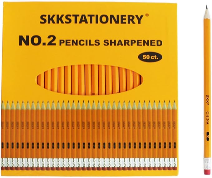 SKKSTATIONERY 50 Pcs Pre-sharpened pencils, Pencils Sharpened by SKKSTATIONERY