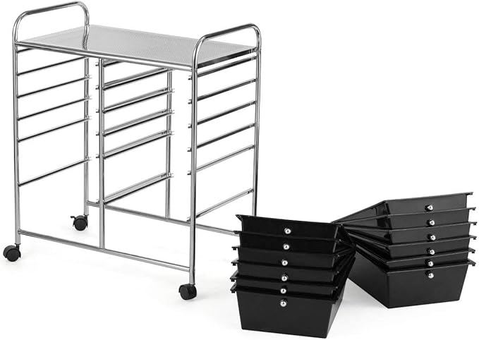Giantex 12 Drawer Rolling Storage Cart Tools Scrapbook Paper Office School - Image 8