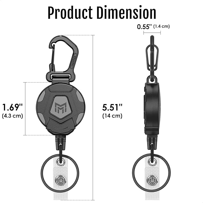 MNGARISTA 8-Pack Retractable Keychain, Heavy Duty Carabiner Badge Holder - Image 3