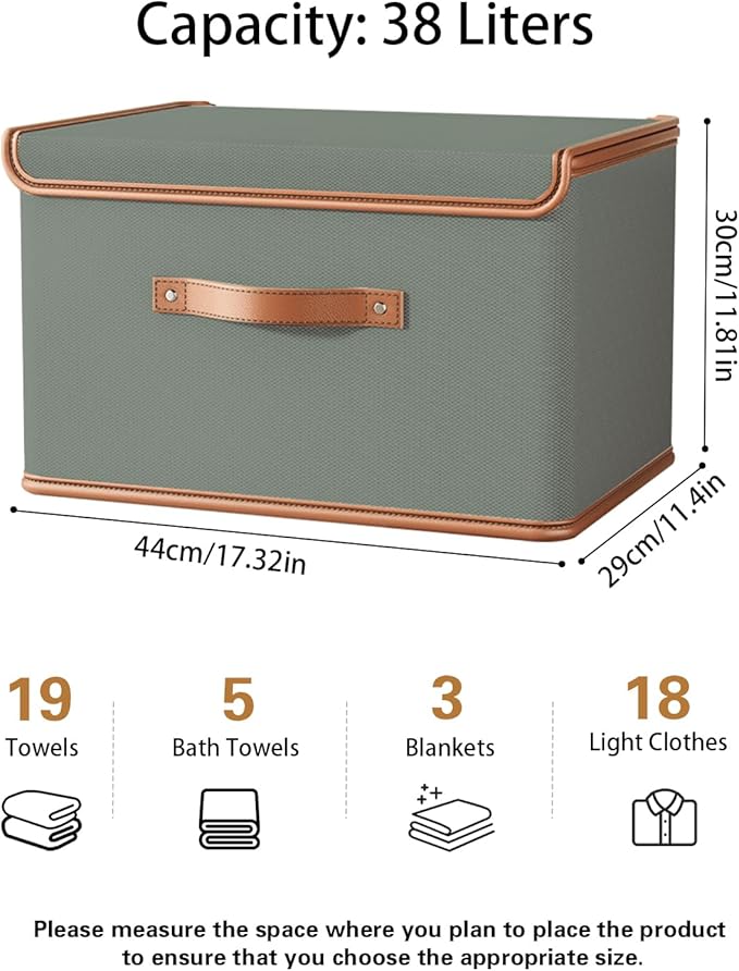 Tuza 2 Pack Storage Bins with Lids, Collapsible Closet Organizer Container - Image 2