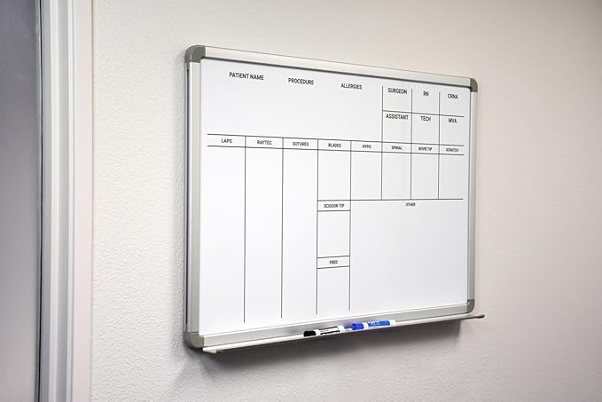 OP-Room Dry-Erase Hospital Whiteboard 60" x 40" - Image 2