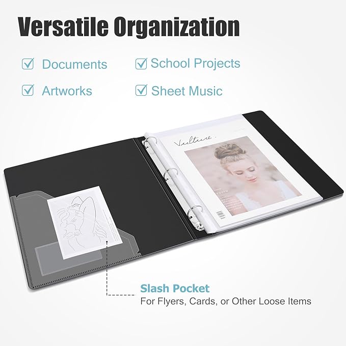 Uquelic 50-Pocket Binder with Plastic Sleeves - Image 2