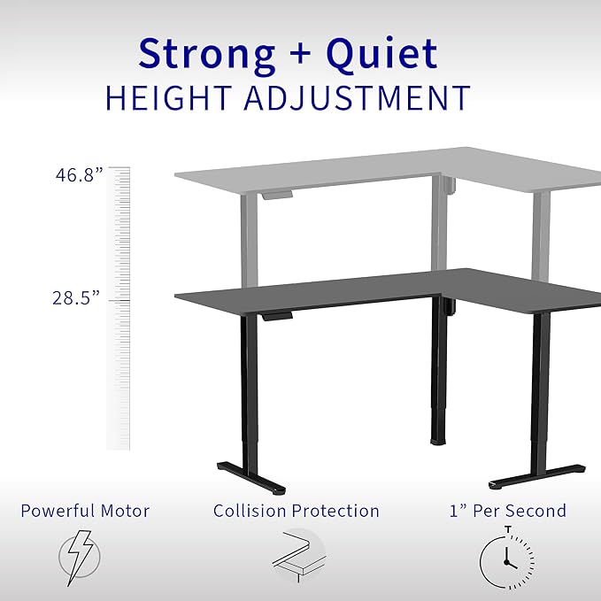 VIVO Electric Corner 63 x 47 inch L-Shaped Standing Desk, Memory Height - Image 3