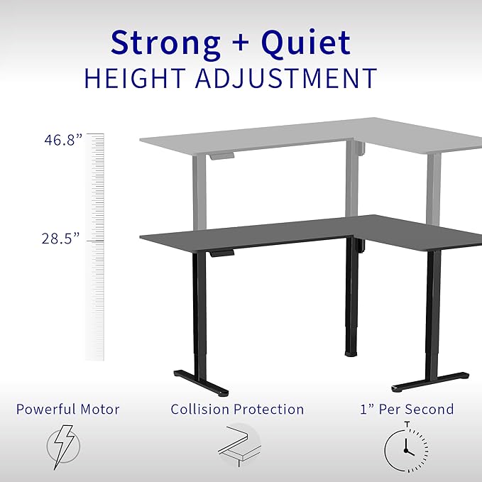 VIVO Electric Corner 63 x 55 inch L-Shaped Standing Desk, Memory Height - Image 3