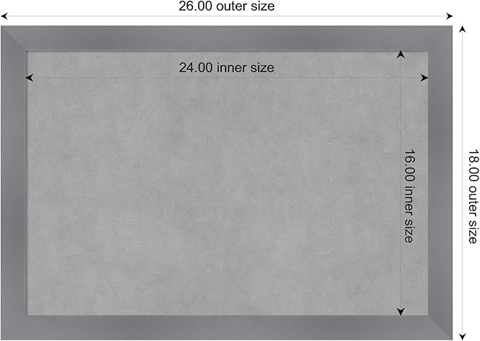Amanti Art Grey Framed Magnetic Board 18x26 Medium Vision Board - Image 3