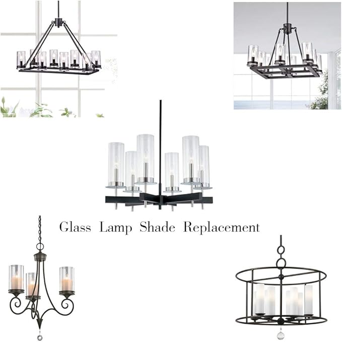 Sunwo Glass Shade Straight Cylinder Glass Lamp Shade Replacement - Image 2