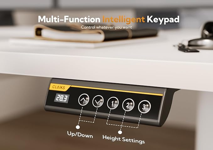 Claiks Standing Desk with Drawers, Stand Up Electric Standing Desk Adjustable - Image 6