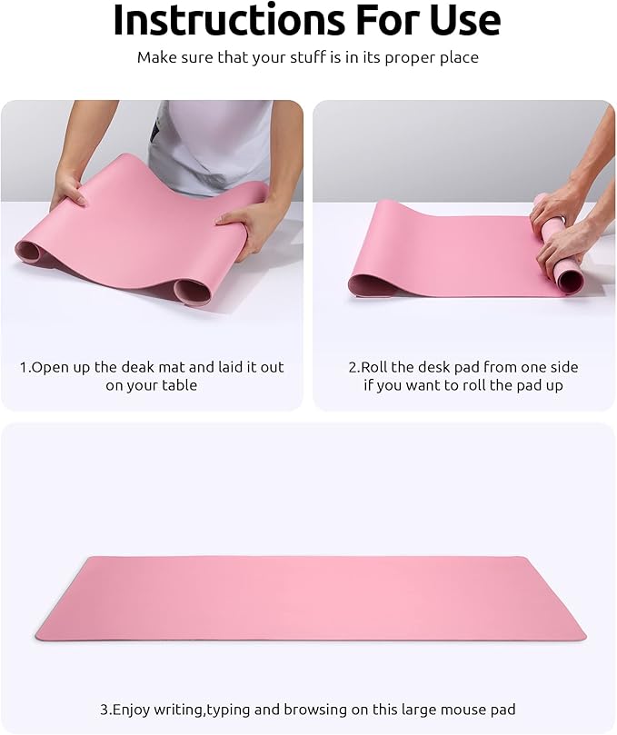 YSAGi Leather Desk Protector, Office Mat, Large Mouse Mat, Non-Slip PU Leather - Image 9