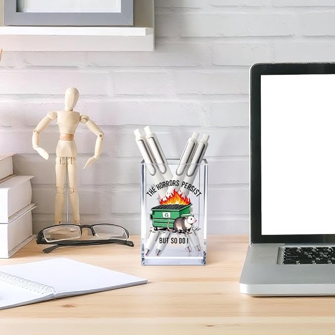 Vgrti The Horrors Persist But So Do I Acrylic Cosmetic Pencil Pen Holder Cup - Image 4