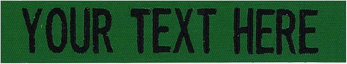 Custom Uniform Name Tapes Solid Colors. Kelly Green Fabric, 4 Inch Hook Fastener by NORTHERNSAFARI