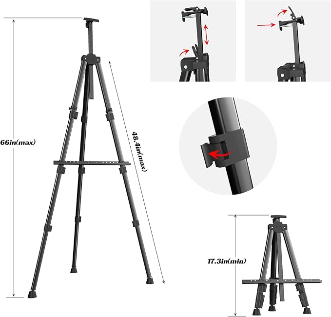 Easels for Painting Canvas, Aredy 66" Art Easel for Drawing, Portable Painting - Image 4