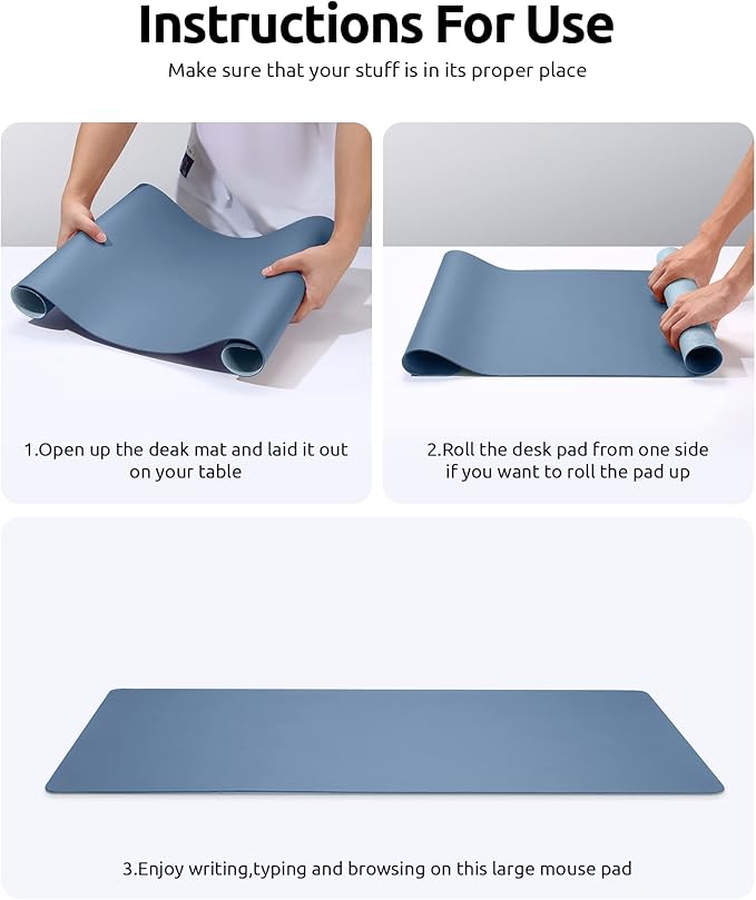 YSAGi Leather Desk Protector, Office Mat, Large Mouse Pad, Non-Slip PU Leather - Image 9