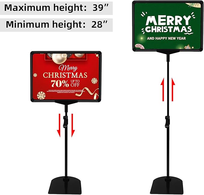 Sign Holder Stand with Adjustable Height Snap Open, Reusable Sign Holder 8.5 x - Image 3