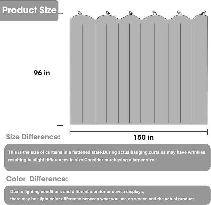 cbsroro Room Divider Blackout Curtain Track Curtains Wall Dividers Panels Screen - Image 2