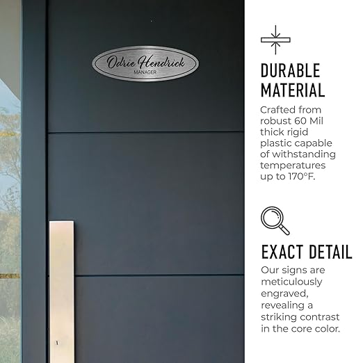 Custom Wall or Door Sign, Personalized Plaque Engraved Message - Image 3