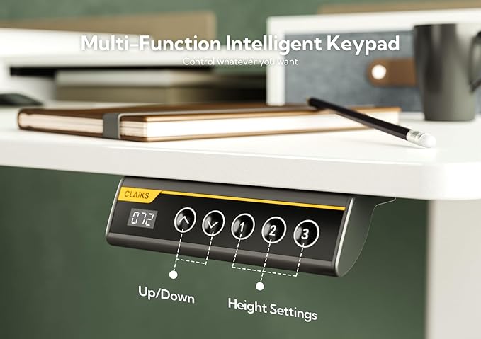Claiks Standing Desk with Drawers, Adjustable Stand Up Electric Small Standing - Image 7
